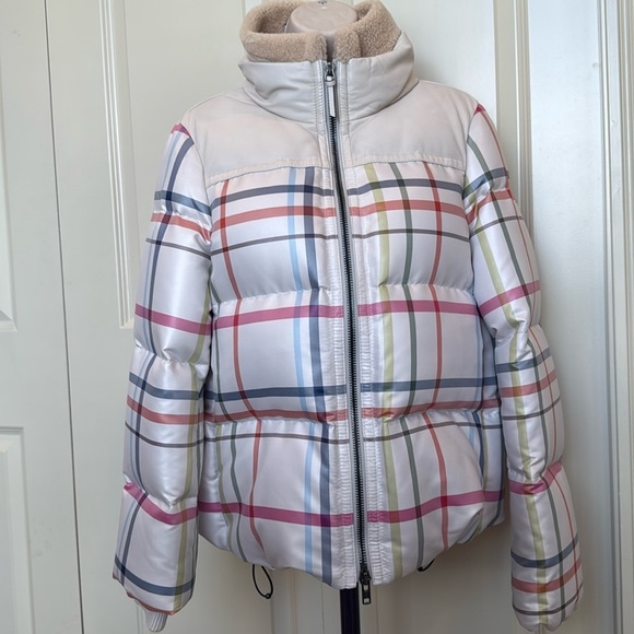 Coach Down Puffer Jacket Women's Legacy Tattersall Winter Coat, 83128, Plaid NEW - Picture 1 of 13